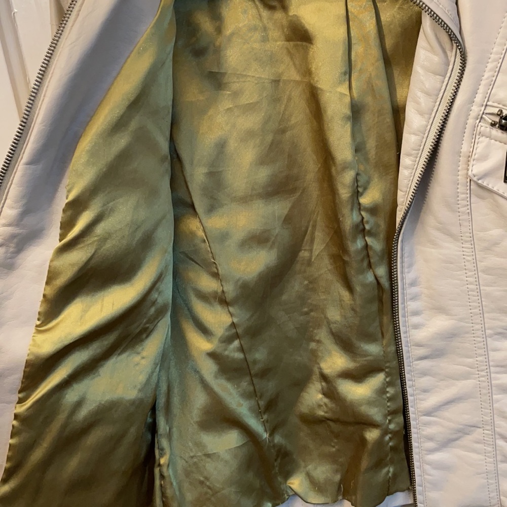 Beige faux leather jacket - Picture 4 of 8